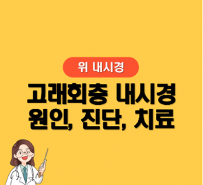 고래회충 위내시경 원인 진단 치료를 안내하는 노란색 원본 표지